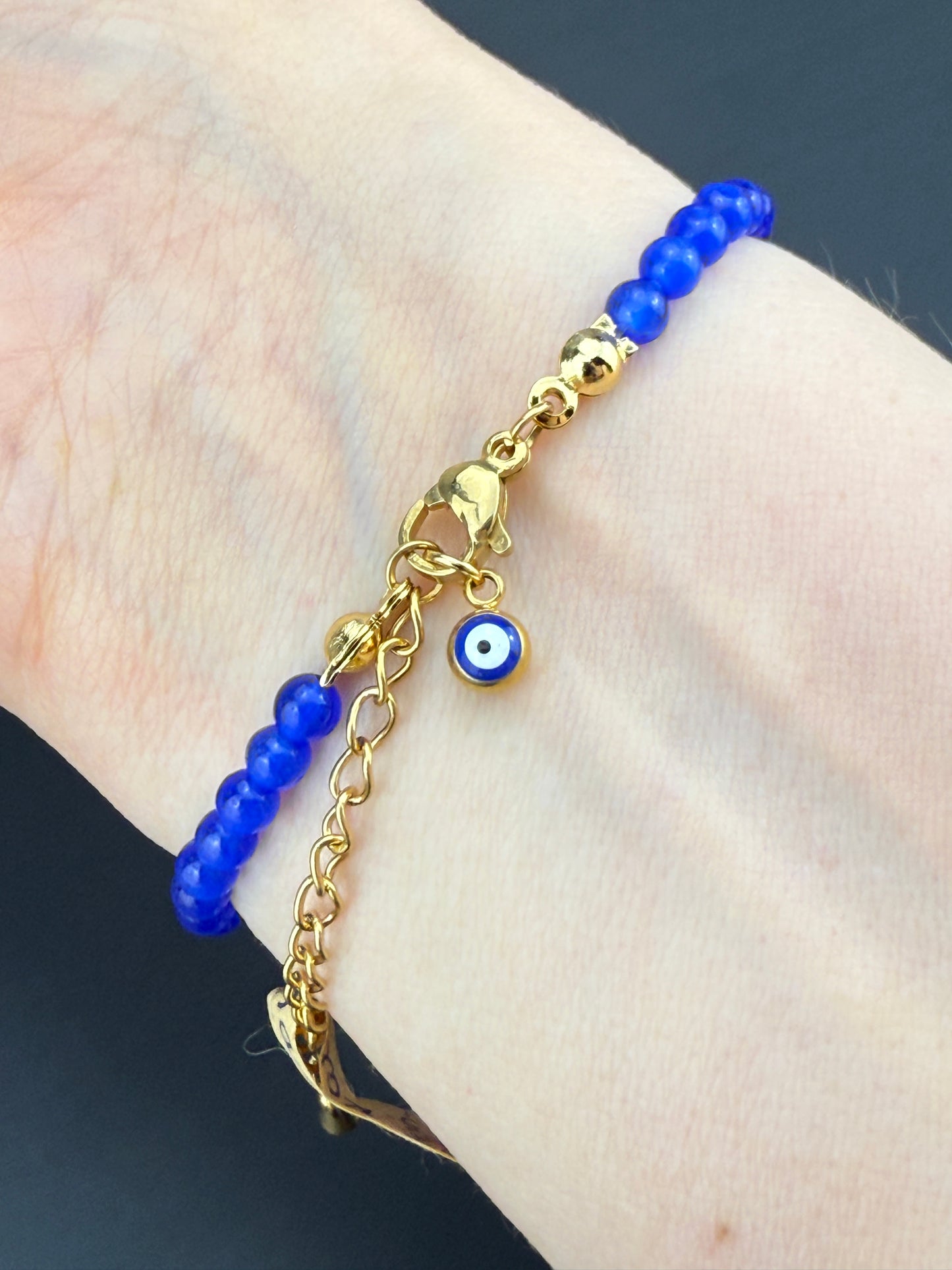 Blume ‘Mystery’ Katzenauge Edelstein | Armband handgefertigt
