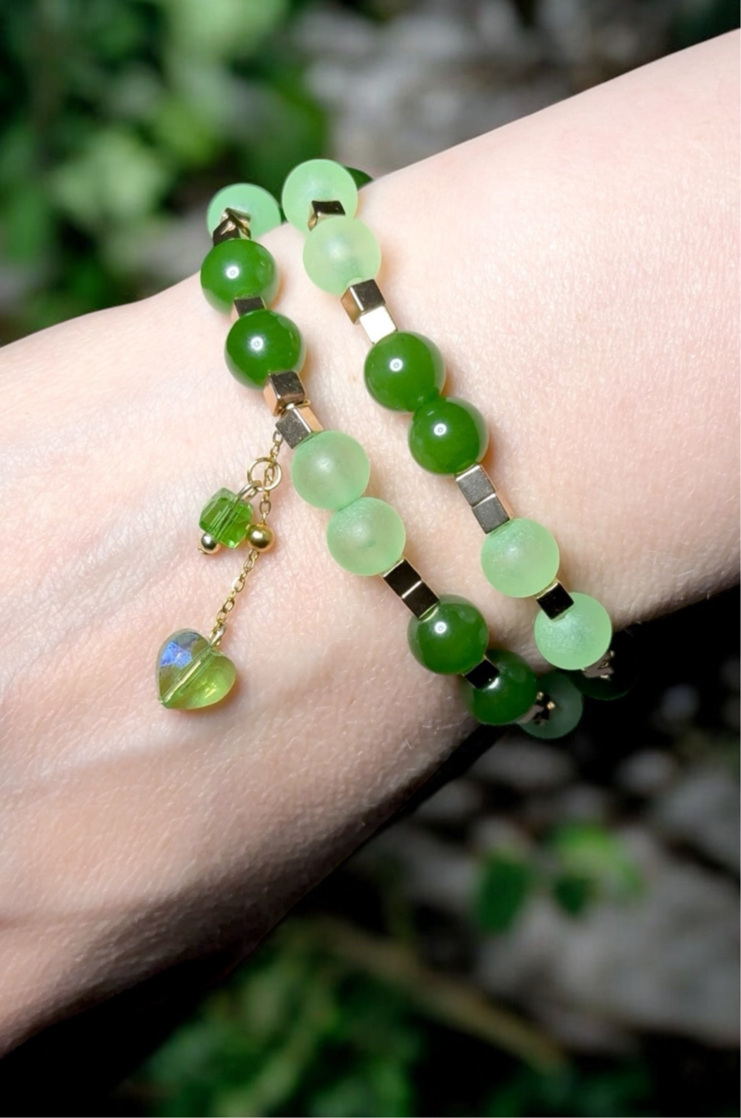 Nephrit-Jade Edelstein | Armband