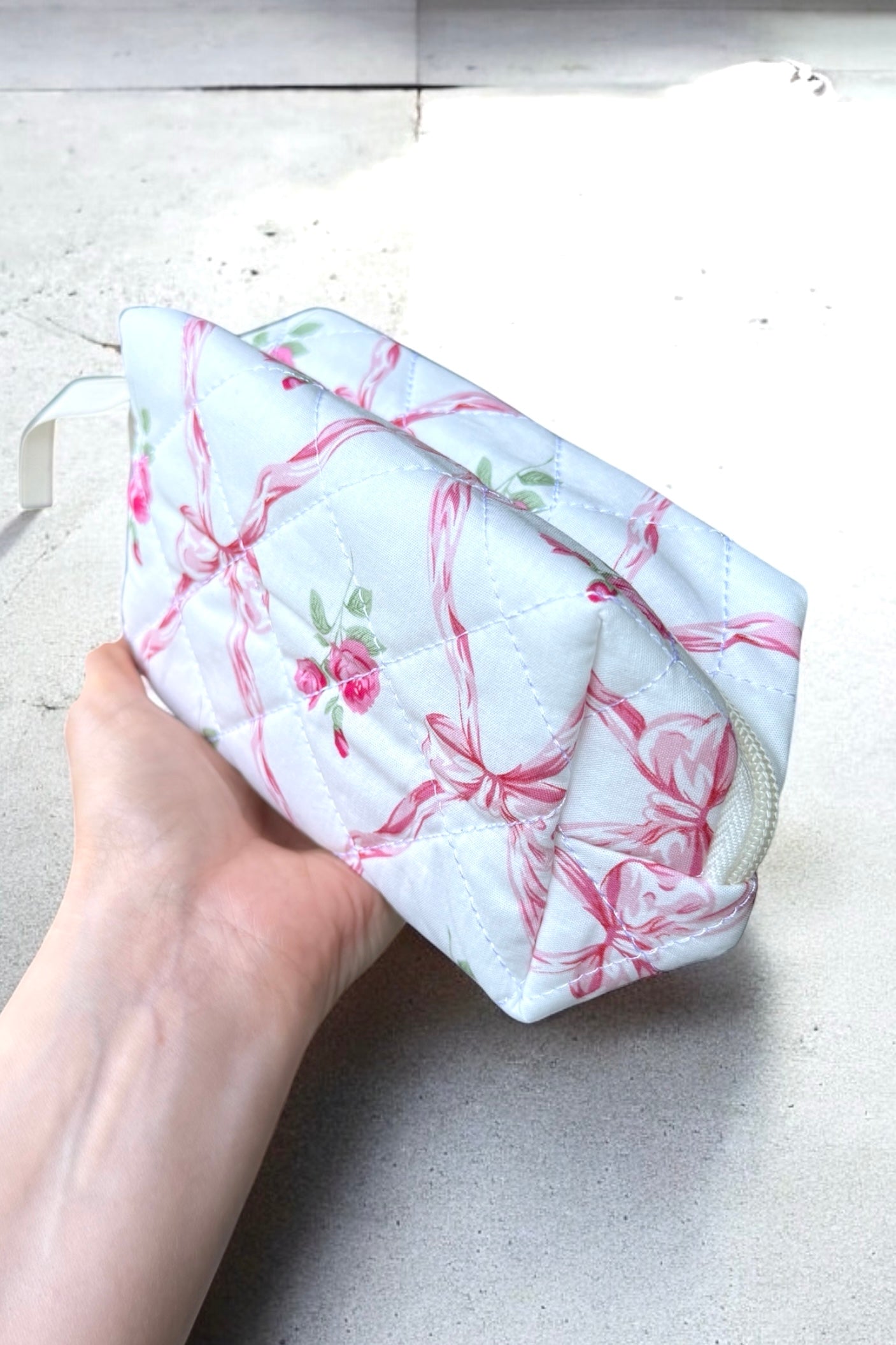 Schleife, Rosen | Kosmetiktasche