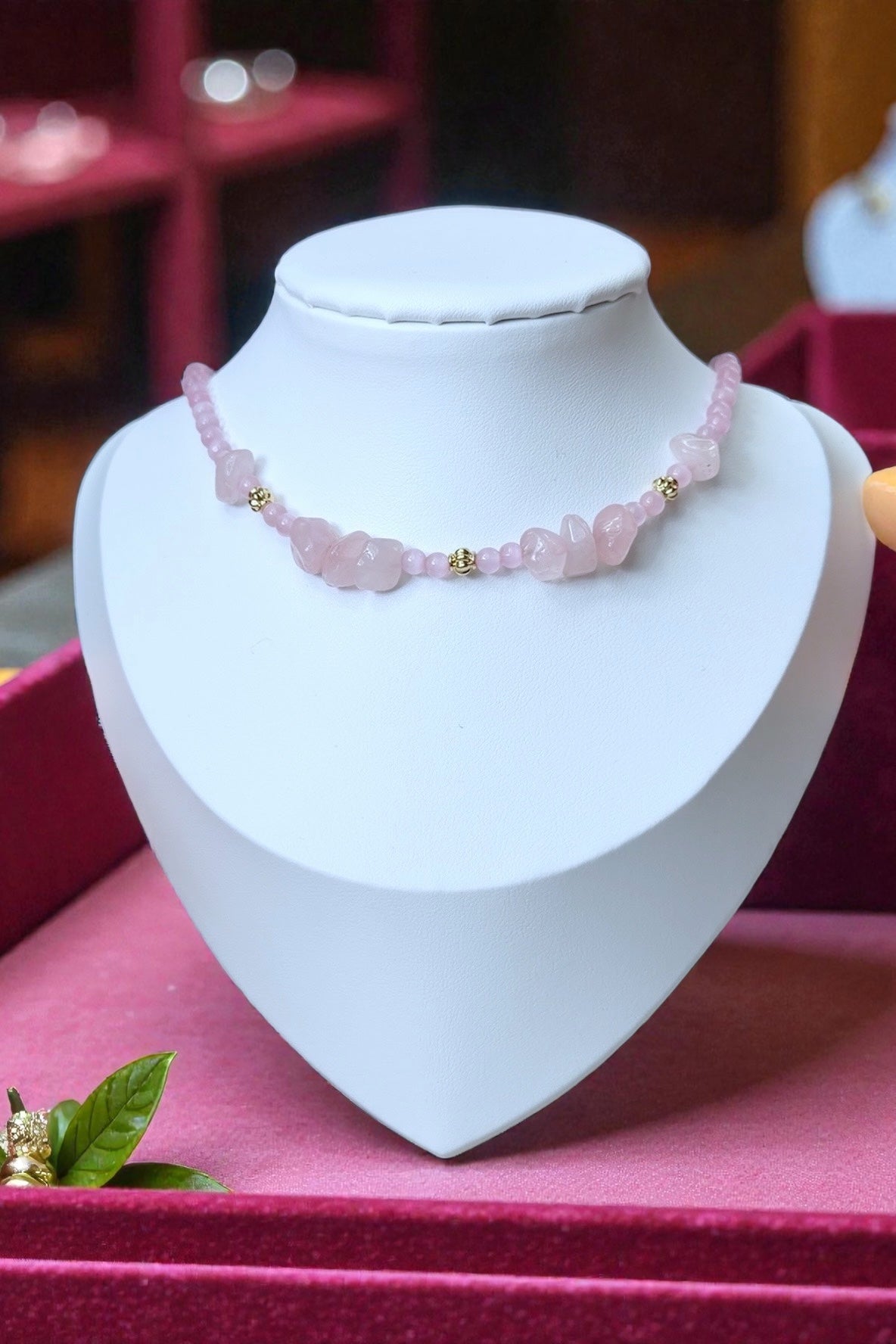 Chic Rosenquarz & Katzenauge | Halskette handgefertigt