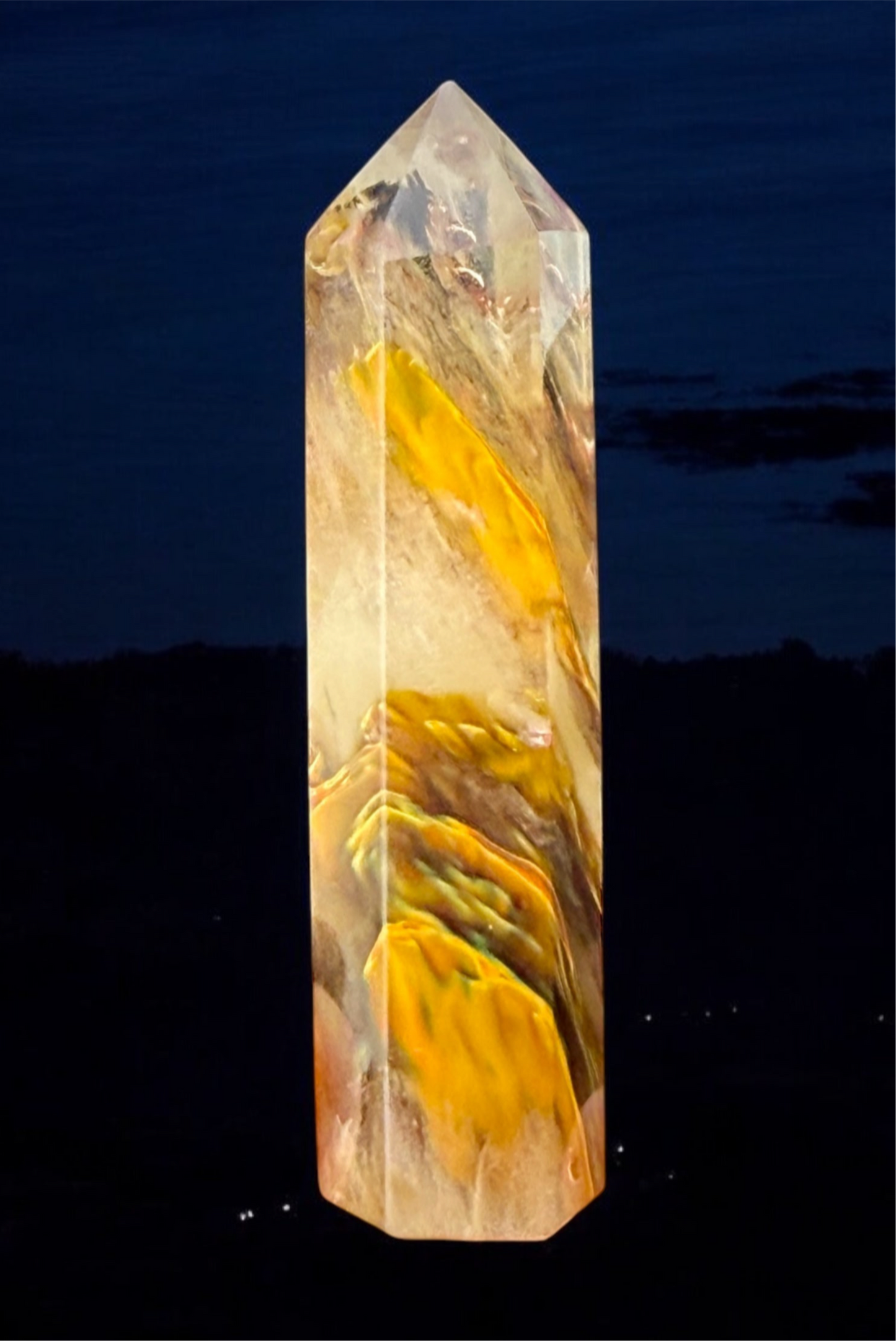 Tigerskin Quarz Edelstein | Turm