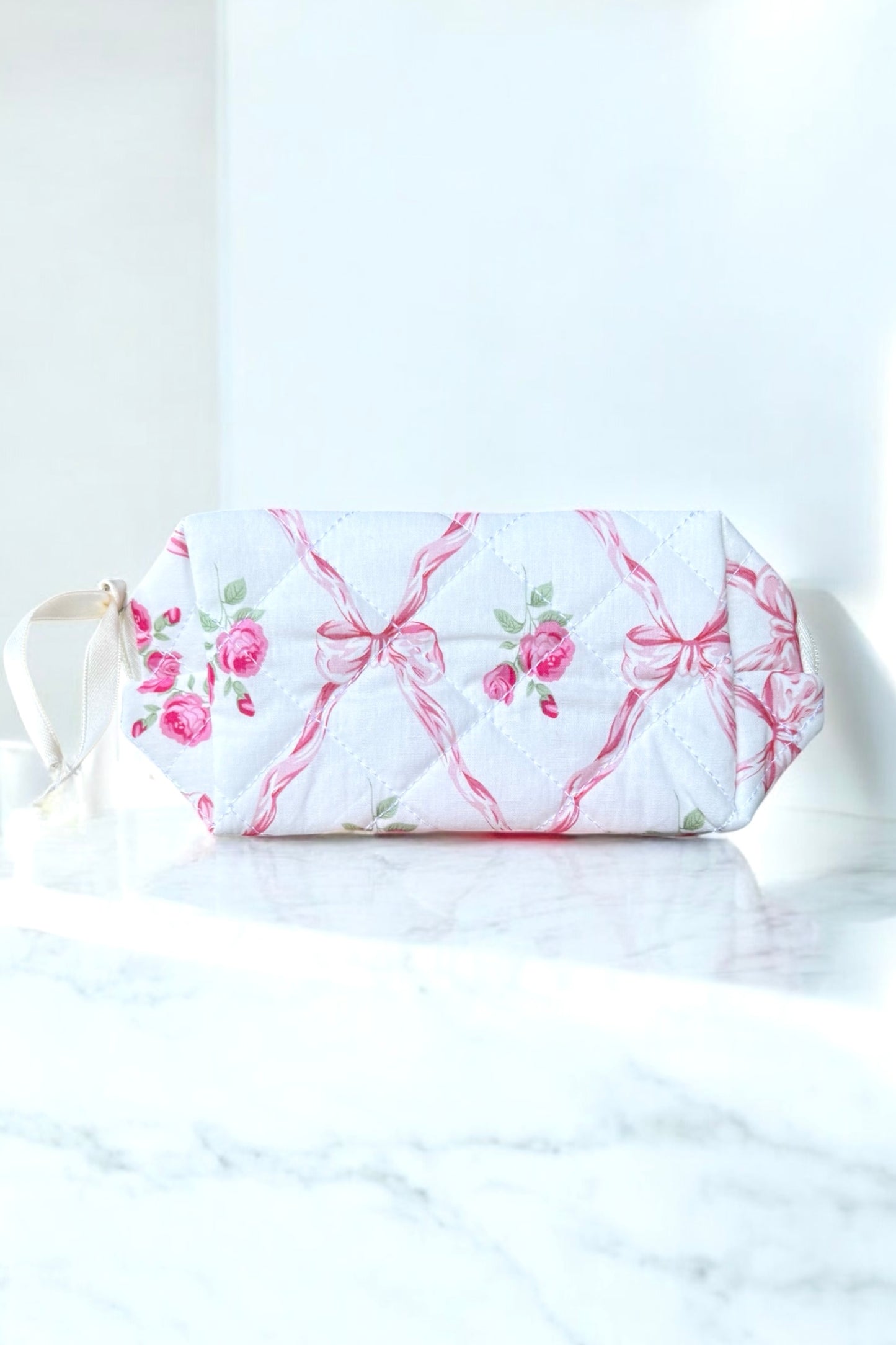 Schleife, Rosen | Kosmetiktasche