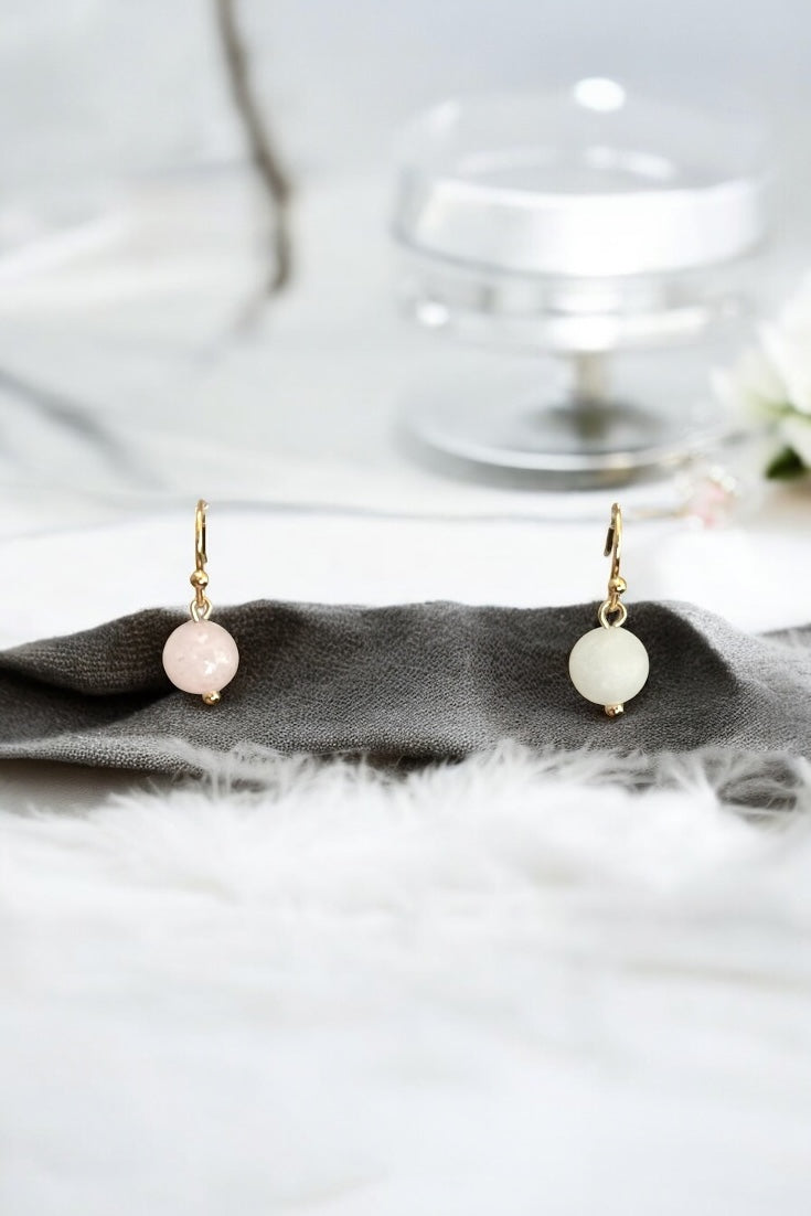 Amazonit / Rosenquarz | Ohrringe