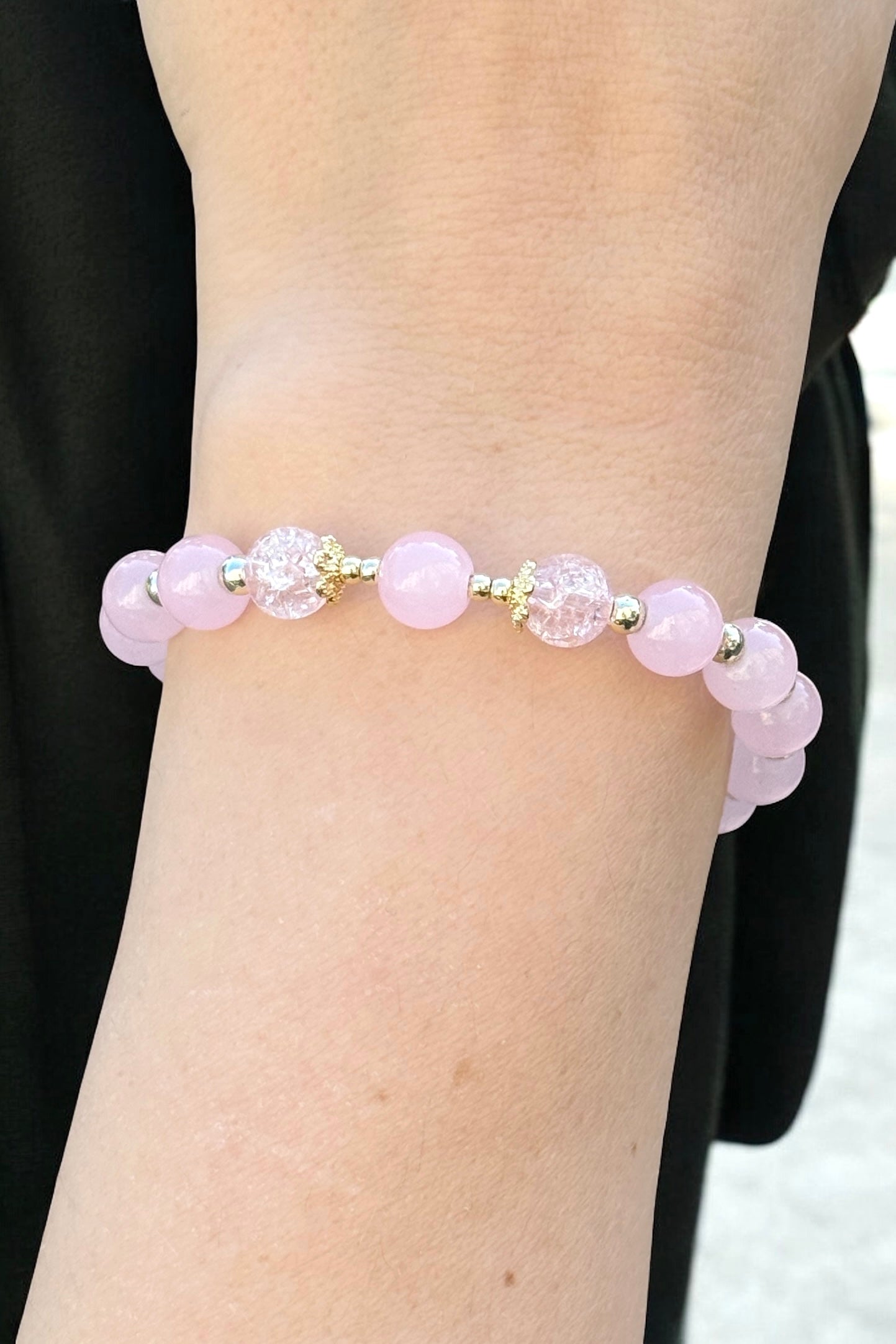 Chic Rosenquarz | Armband handgefertigt