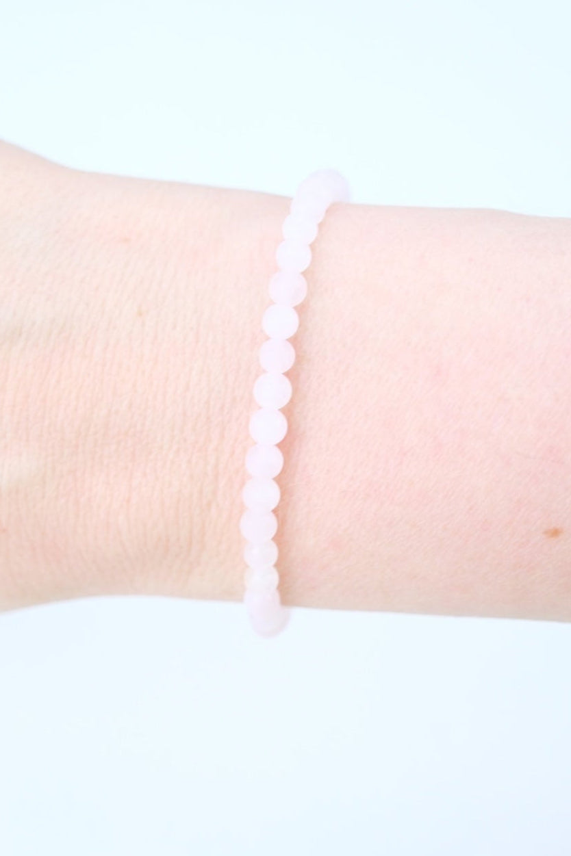 Rosenquarz matt Edelstein | Armband