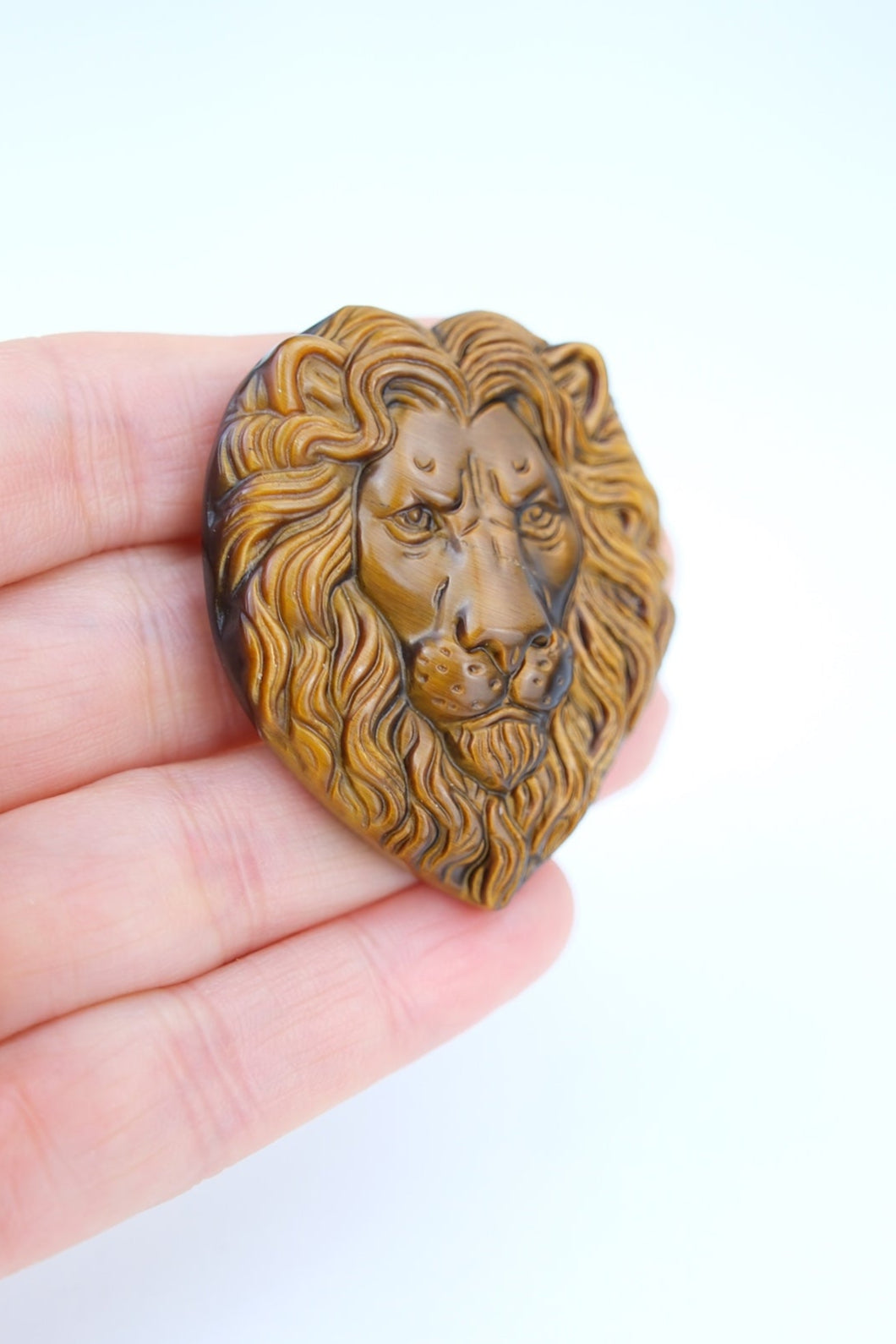 Tigerauge Edelstein Löwe | Figur