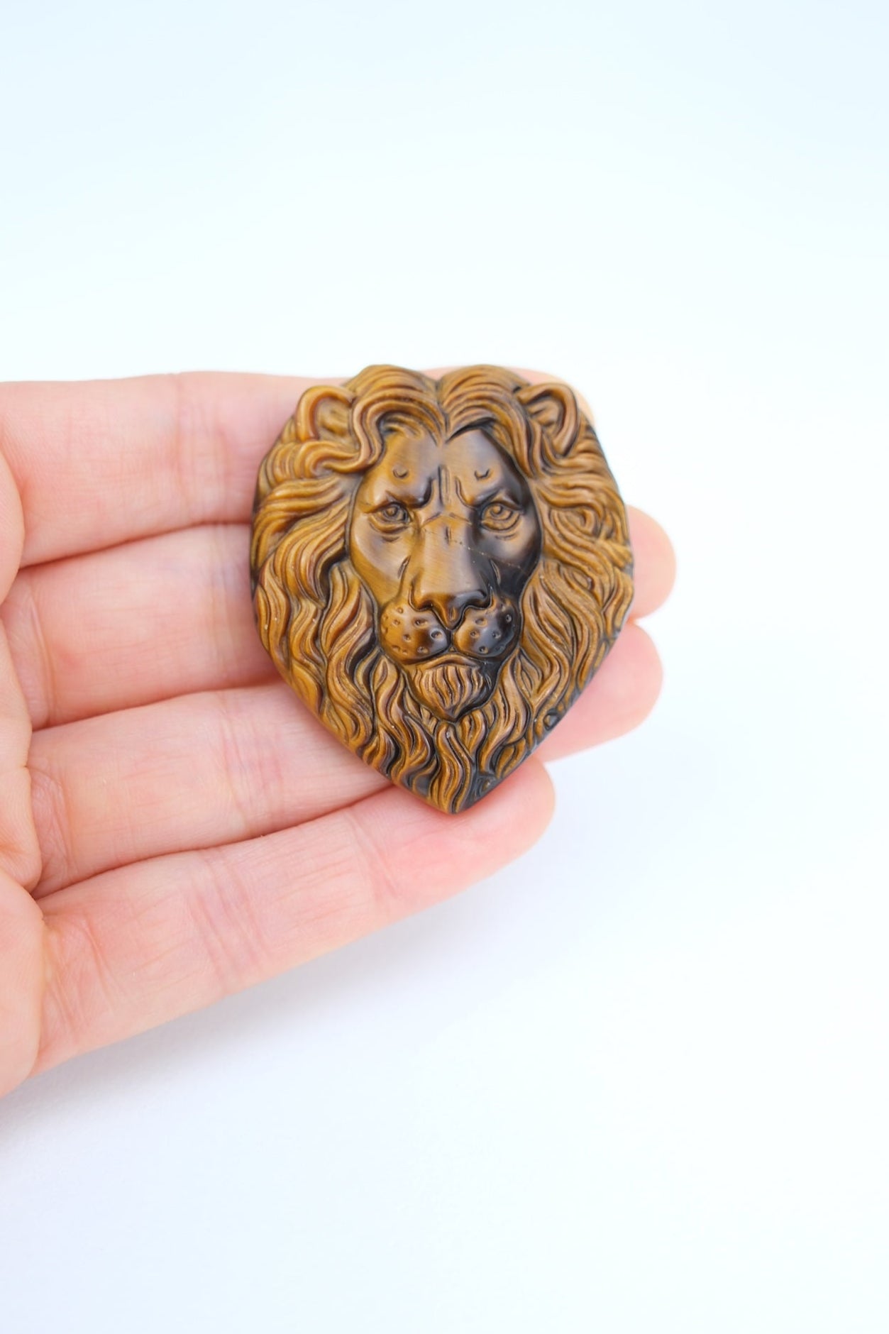 Tigerauge Edelstein Löwe | Figur