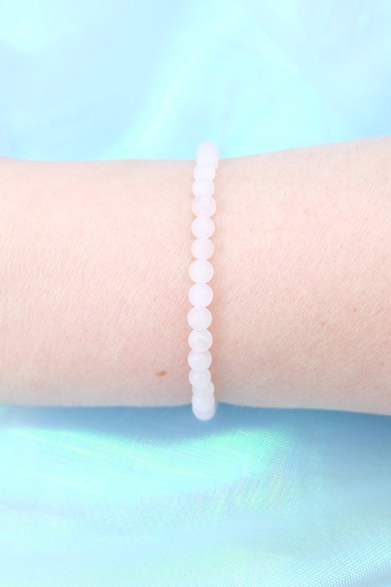 Rosenquarz matt Edelstein | Armband