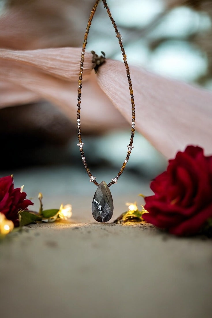 Chic Labradorit & Tigerauge | Halskette handgefertigt