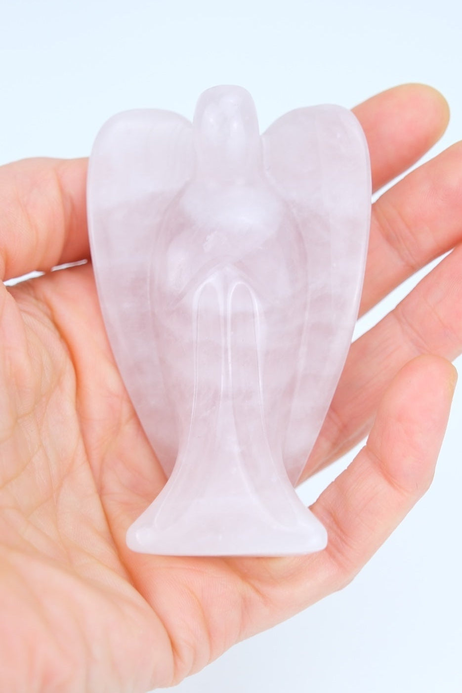 Rosenquarz Edelstein Engel 8cm | Figur