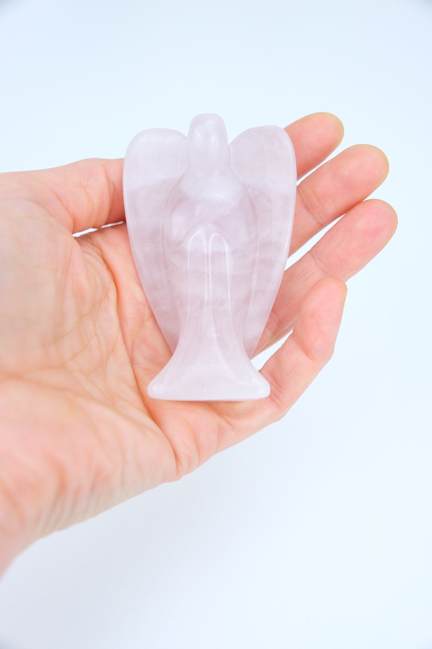 Rosenquarz Edelstein Engel 8cm | Figur