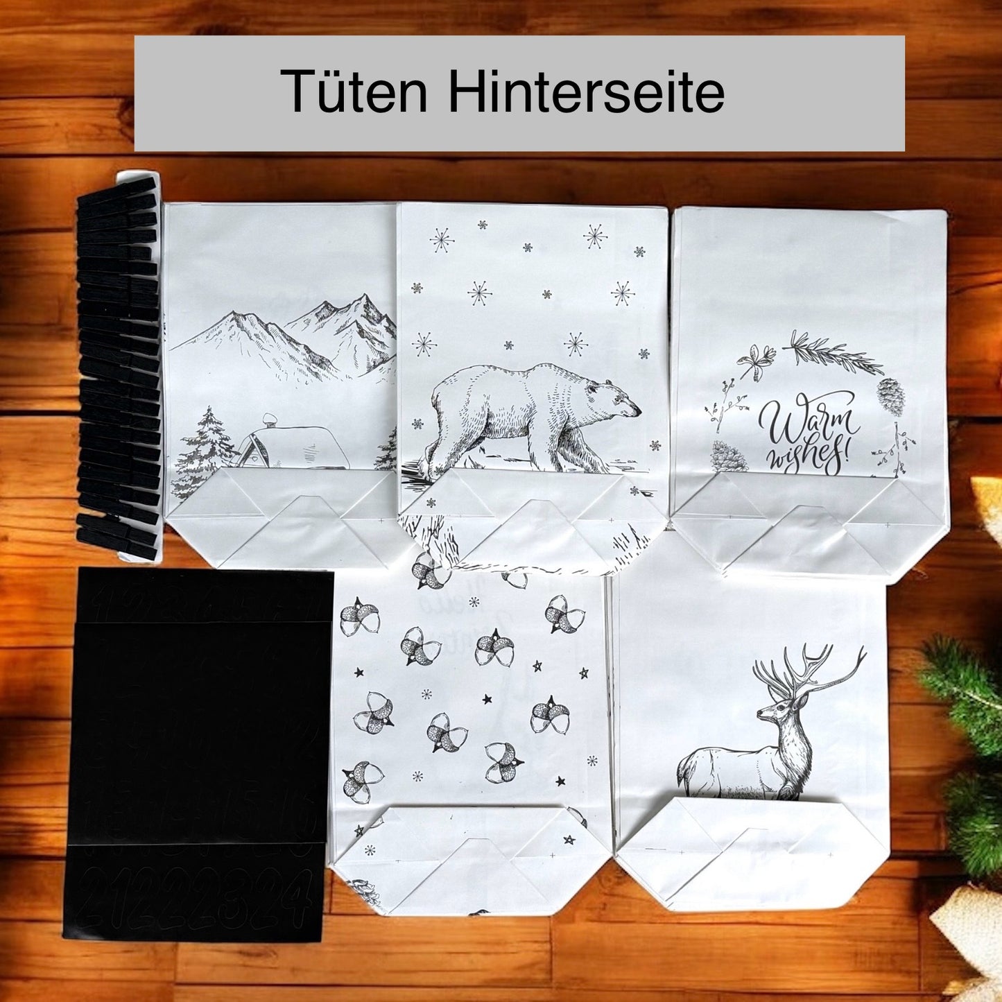 Adventskalender-/Geschenktüten | 24 Stk. Set