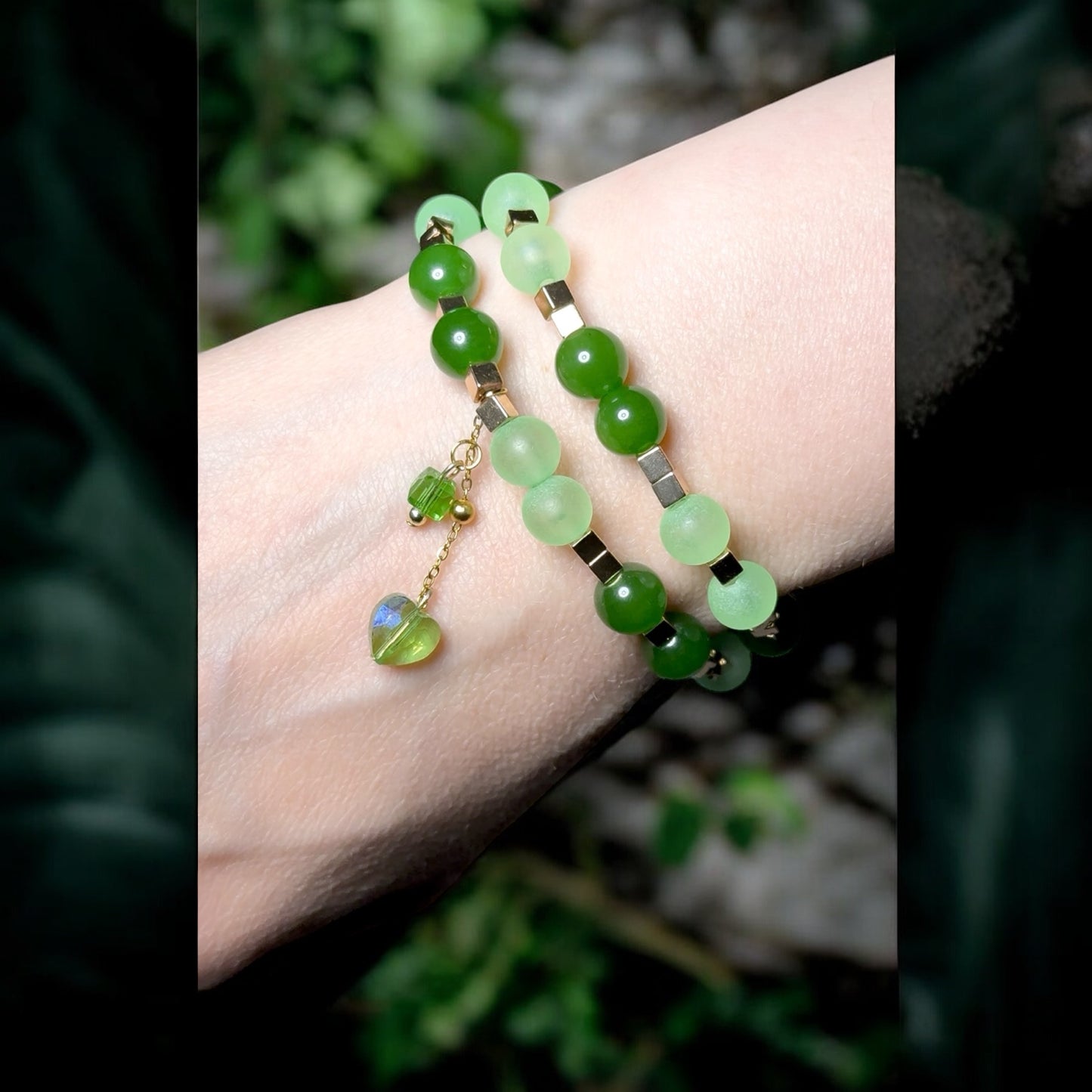 Nephrit-Jade Edelstein | Armband
