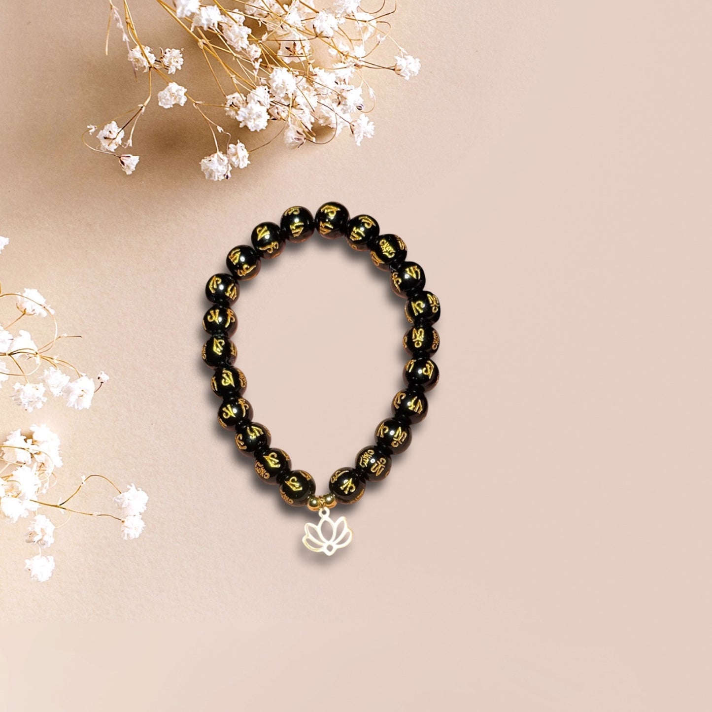 OM MANI PADME HUM Edelstein Agate | Armband