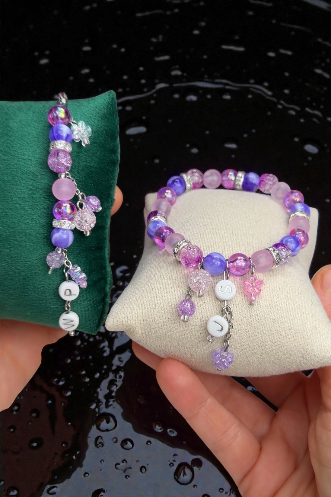 Chic `Grape` | Personalisiertes Handyanhänger & Armband als Set oder Einzeln handgefertigt