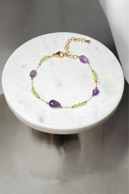 Amethyst & Zirkonia Edelstein | Armband