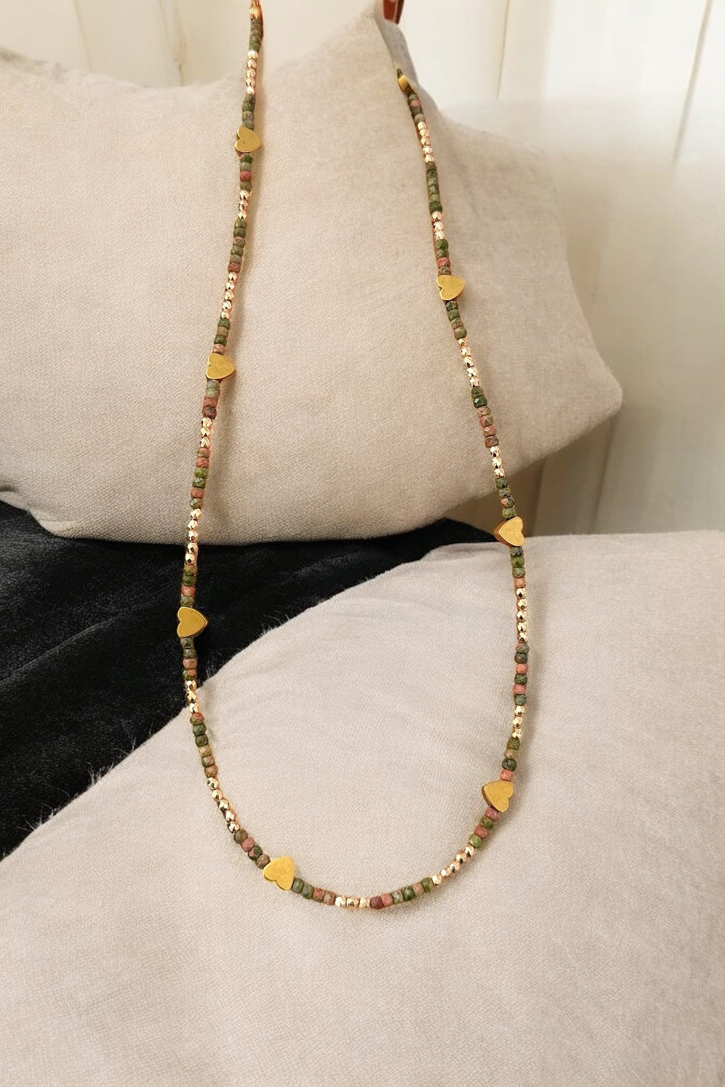 Chic Unakite | Halskette handgefertigt