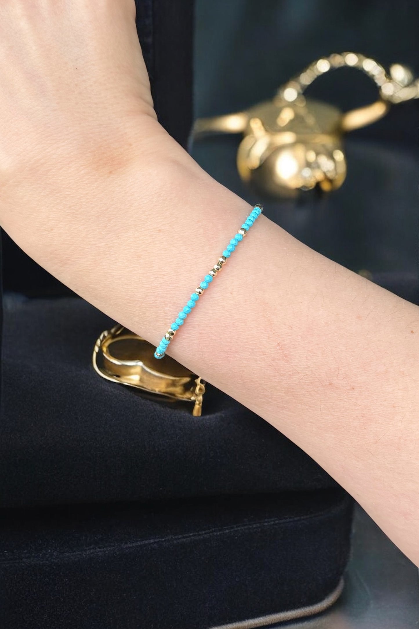 Chic Türkis Edelstein | Armband handgefertigt