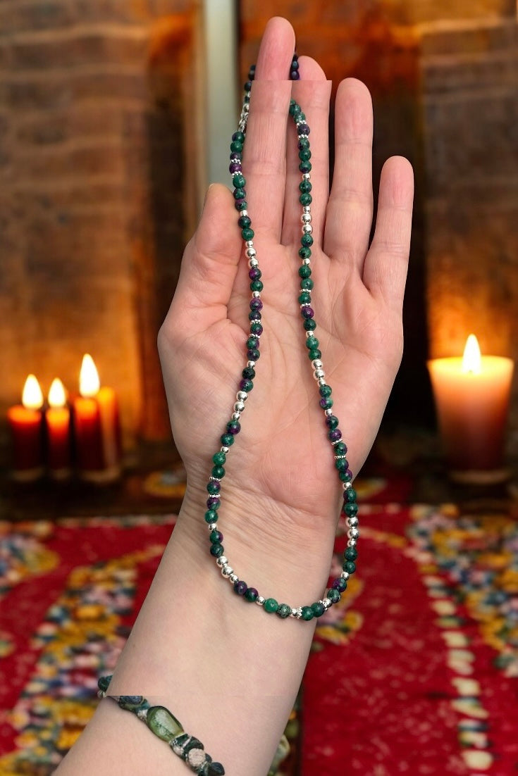 Chic Rubin-Zoisit  | Halskette handgefertigt | vorbestellen dauer 10 Tage