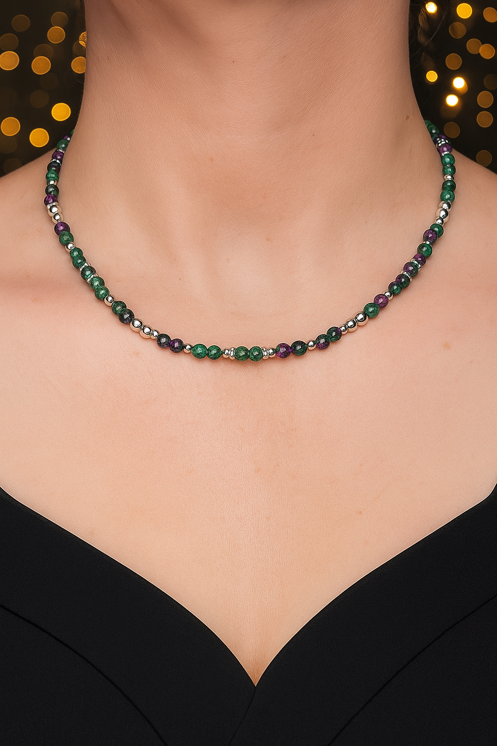 Chic Rubin-Zoisit  | Halskette handgefertigt | vorbestellen dauer 10 Tage