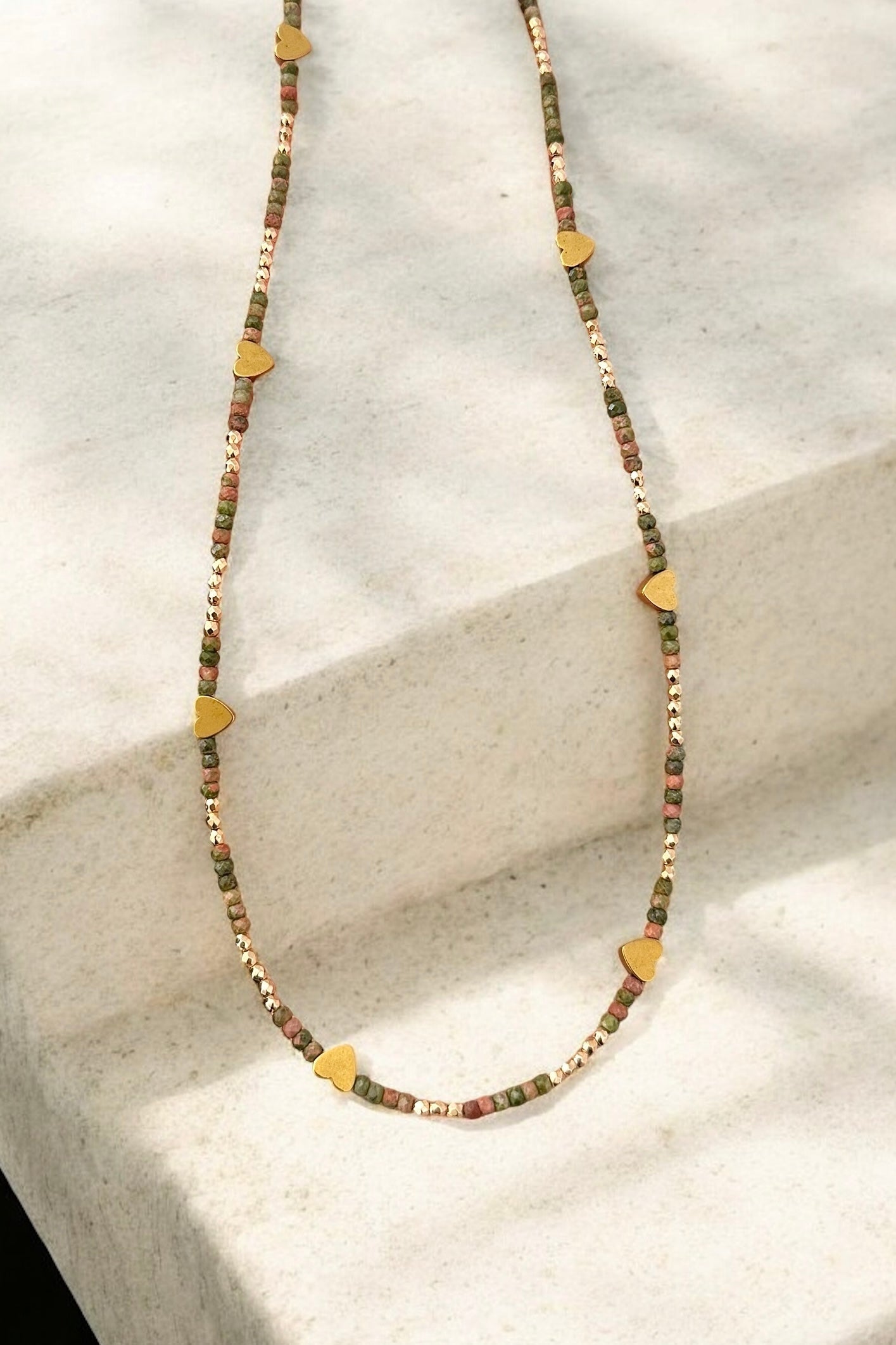 Chic Unakite | Halskette handgefertigt