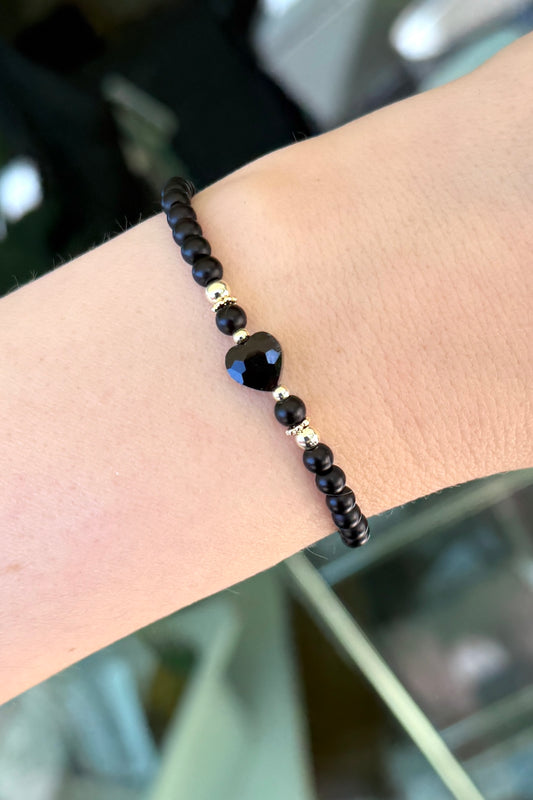 Onyx Edelstein | Armband mit Herz