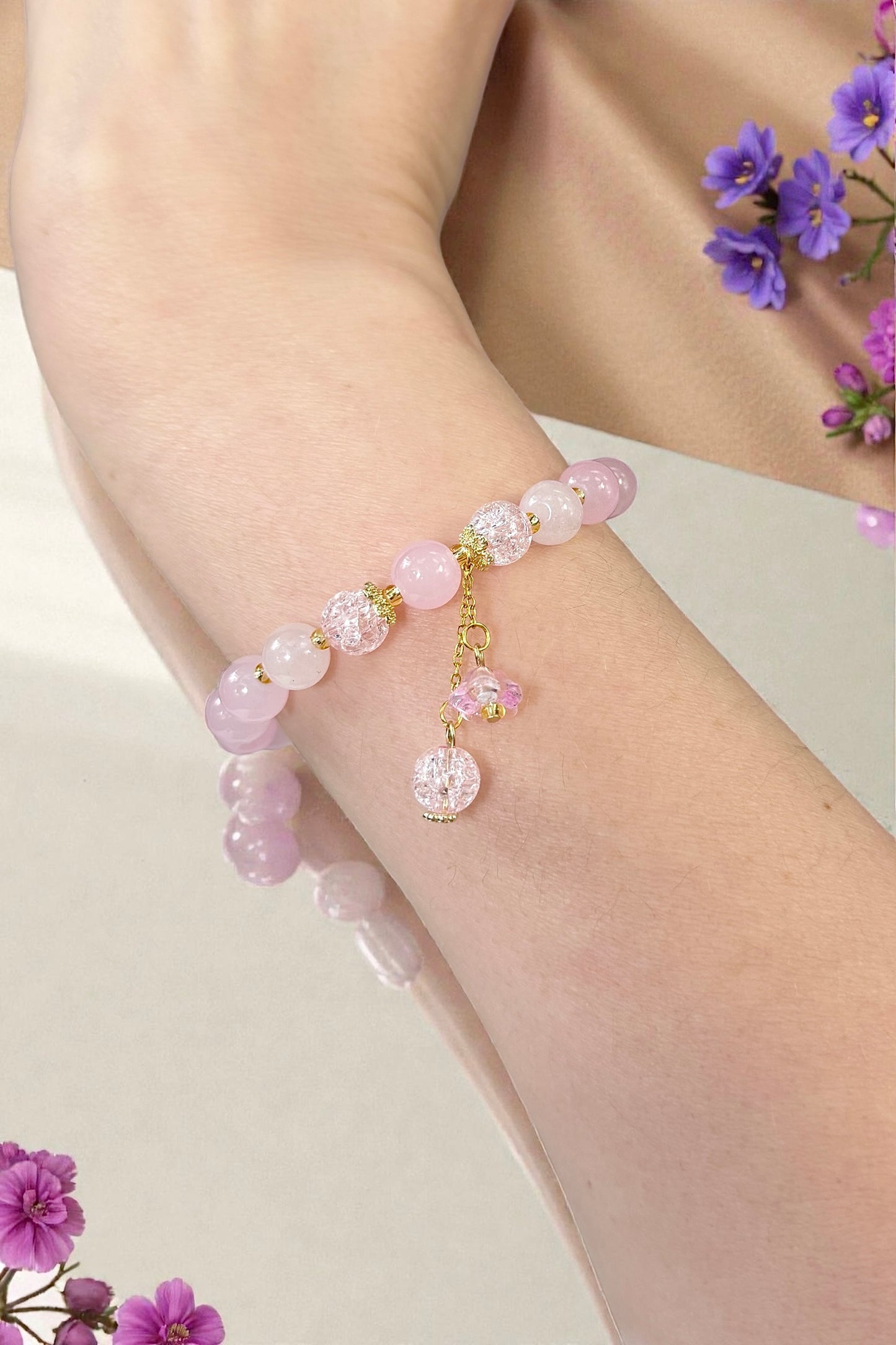 Chic Rosenquarz | Armband handgefertigt