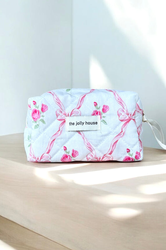 Schleife, Rosen | Kosmetiktasche