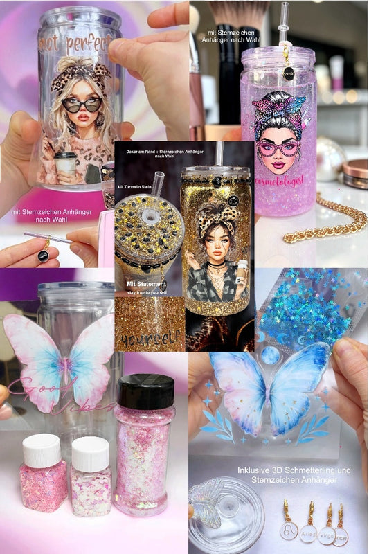 Trinkbecher 16OZ mit vorgegebenen Designs nach Wahl | handgefertigt