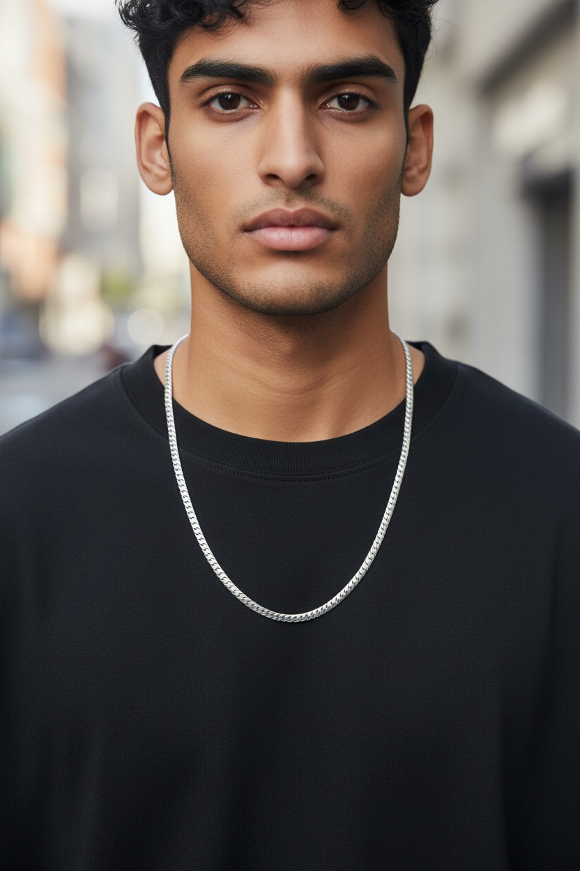 | Halsketten in schwarz / silber