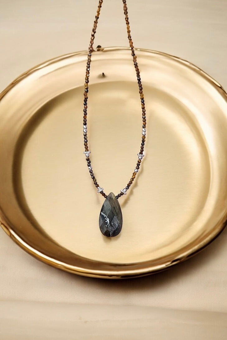 Chic Labradorit & Tigerauge | Halskette handgefertigt