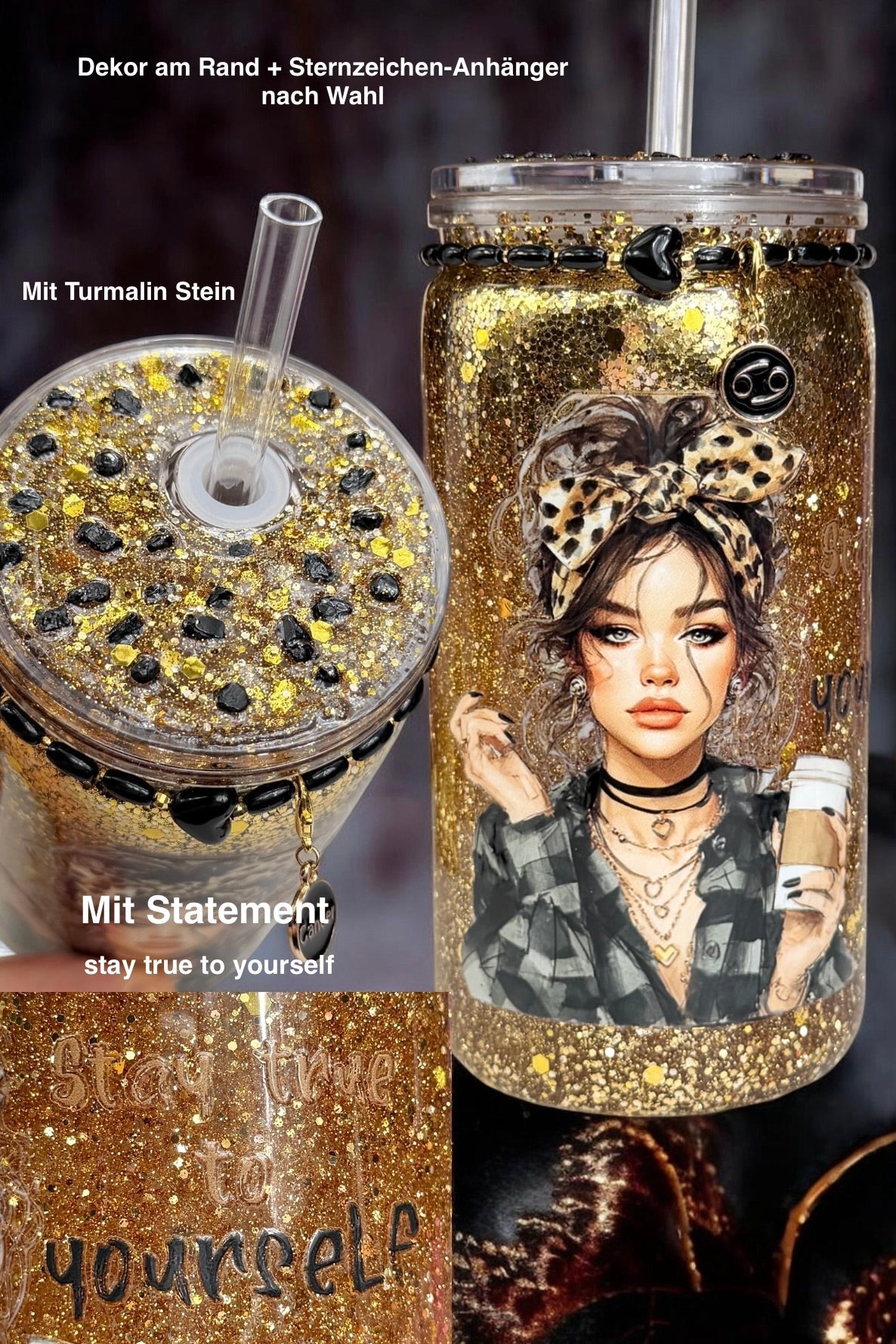 Trinkbecher 16OZ mit vorgegebenen Designs nach Wahl | handgefertigt