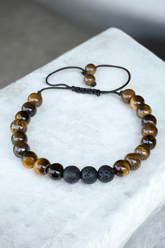 Tigerauge, Lava | Armband