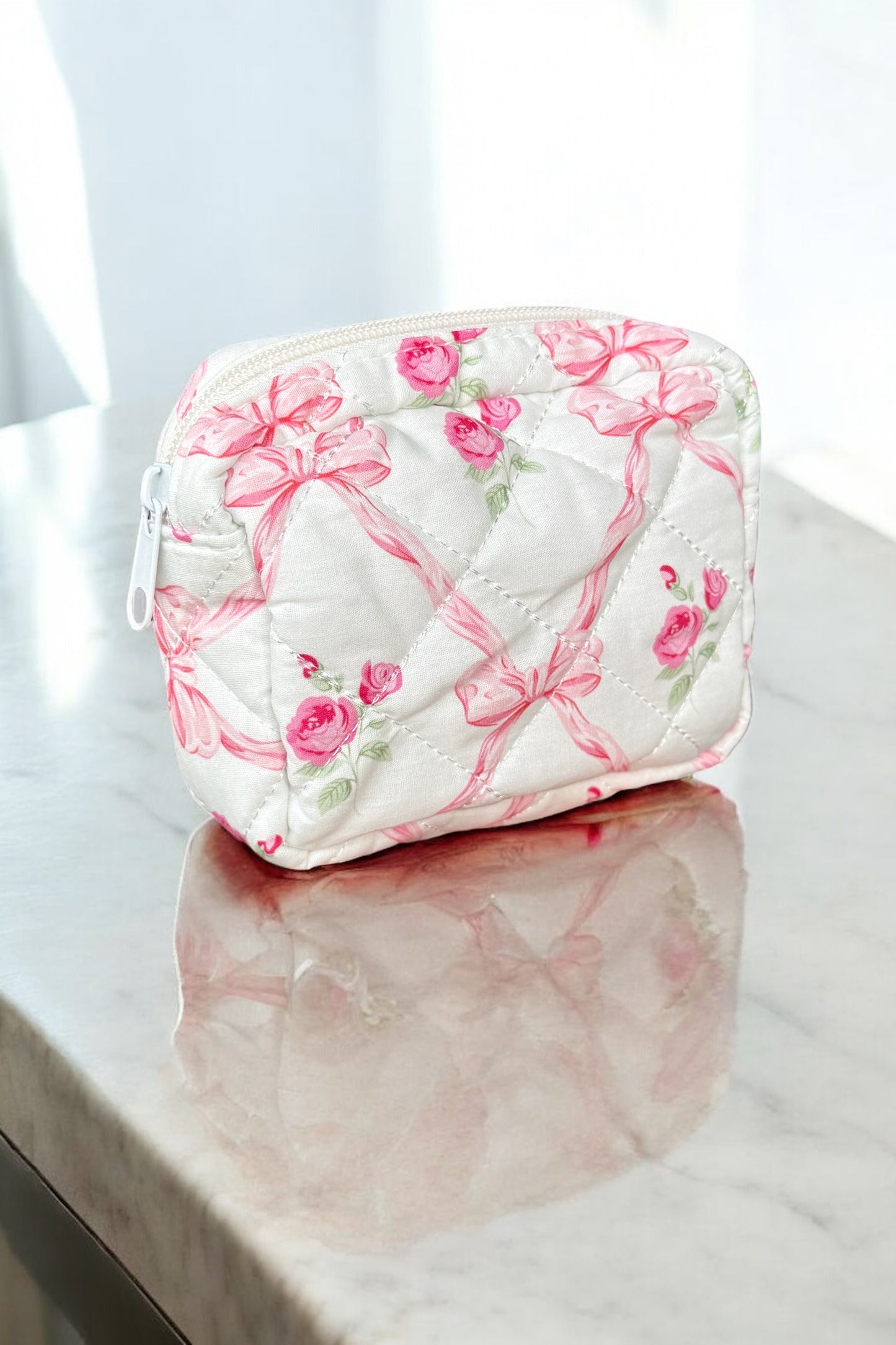 Schleife, Rosen | Kosmetiktasche