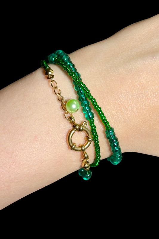 Chic  ‘Smaragd‘ | Armhalskette handgefertigt