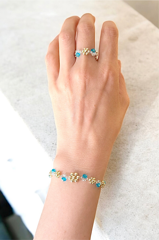 Set Blume `Whisper`| Armband & Ring handgefertigt