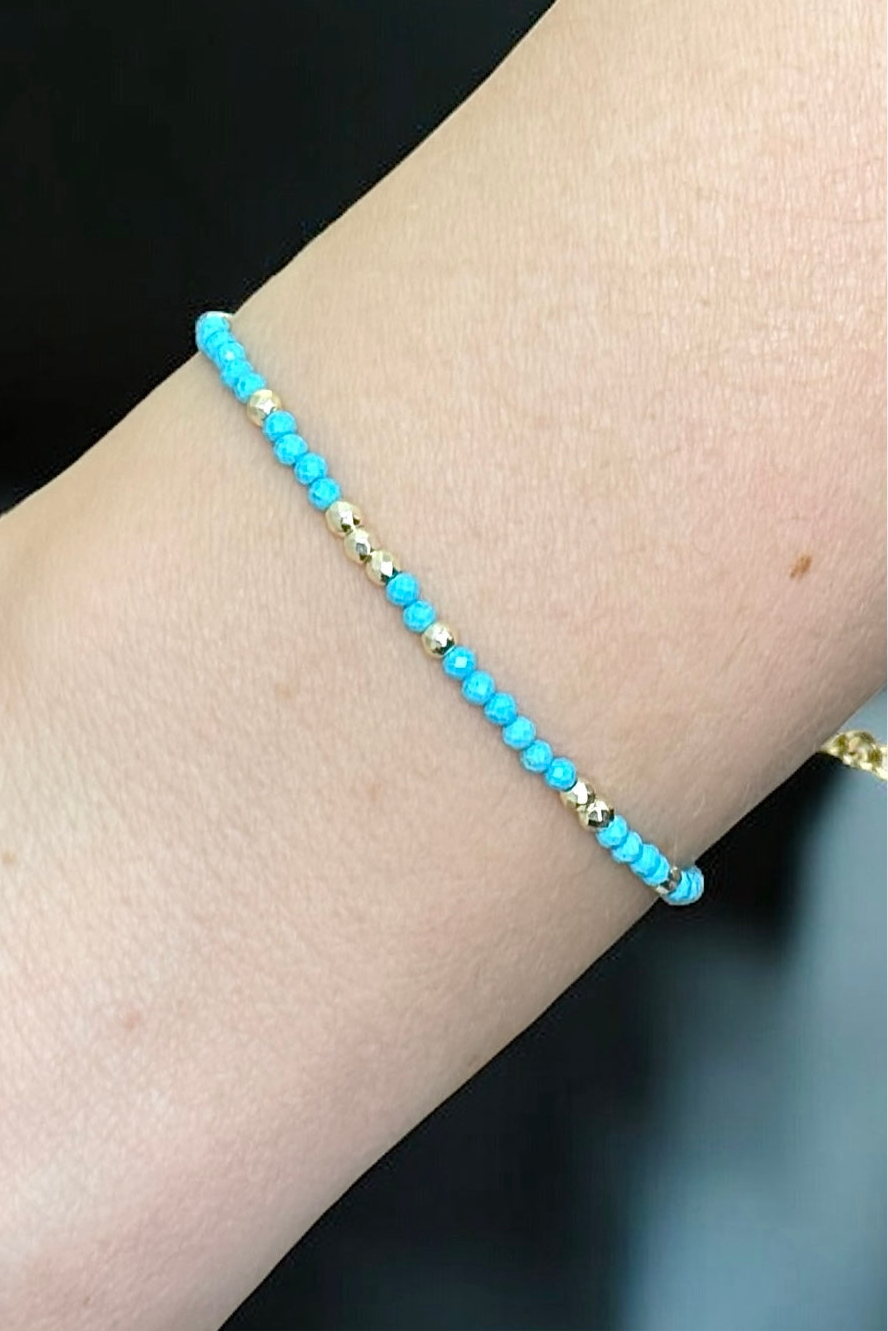 Chic Türkis Edelstein | Armband handgefertigt