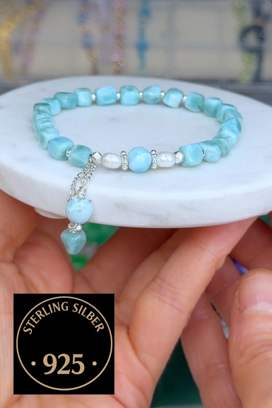 Chic Larimar Stein | Armband handgefertigt