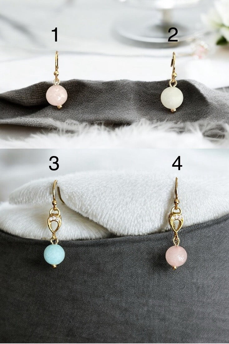 Amazonit / Rosenquarz | Ohrringe