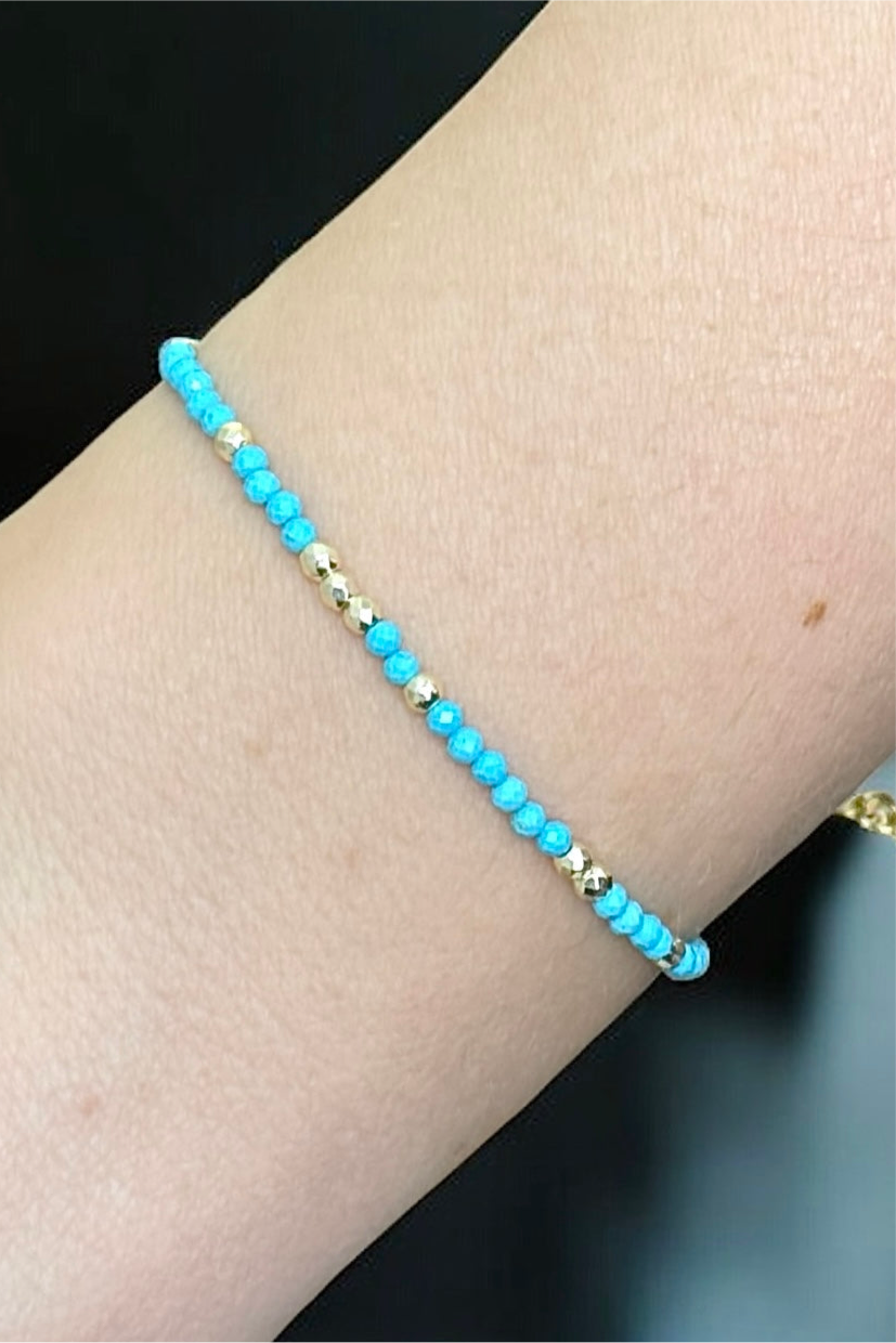 Chic Türkis Edelstein | Armband handgefertigt