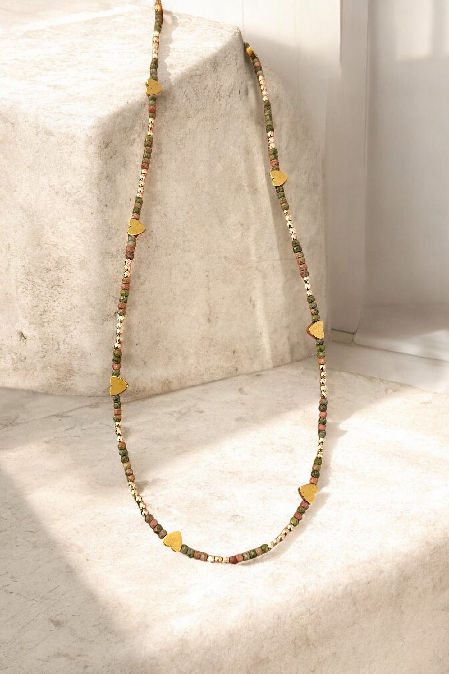 Chic Unakite | Halskette handgefertigt