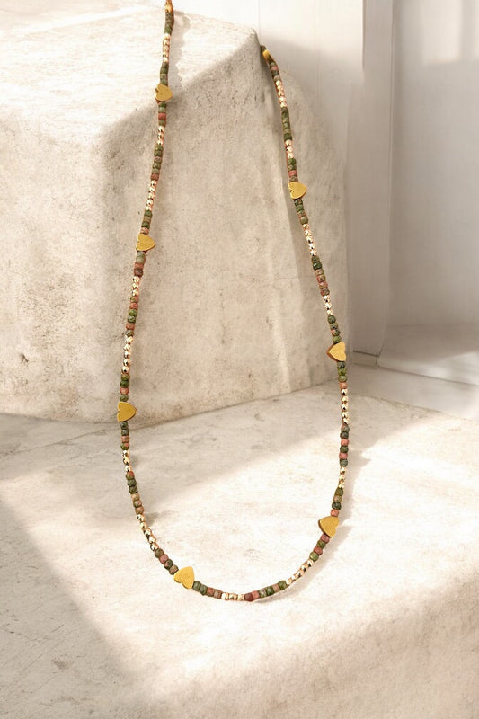 Chic Unakite | Halskette handgefertigt