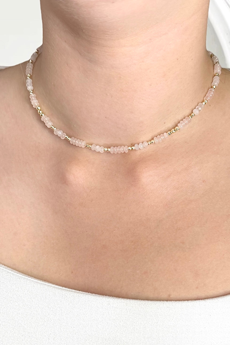 Chic Rosenquarz | Halskette handgefertigt